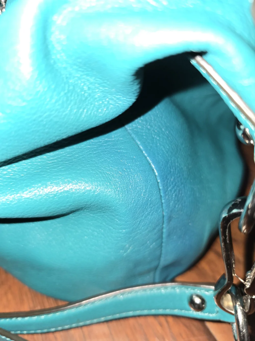 Coach Teal Leather Satchel with Removable Strap